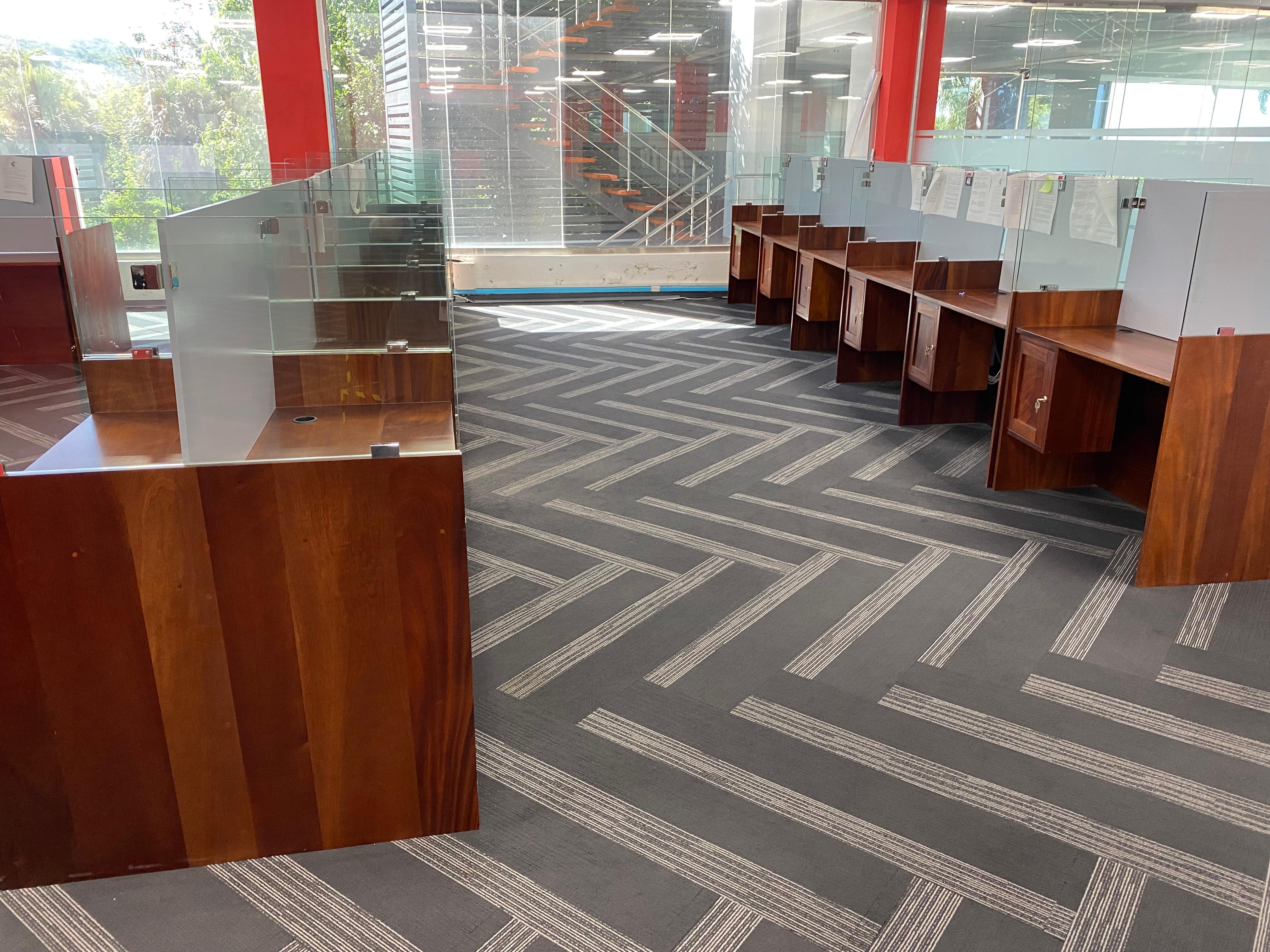 Glass partitioned workspace